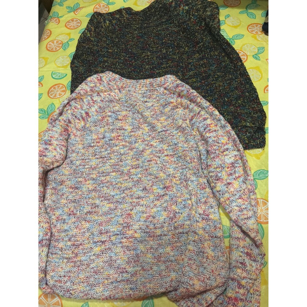 Cottagecore Womens Time and Tru Marled Knit Sweater Bundle L Multicolor - Picture 5 of 7